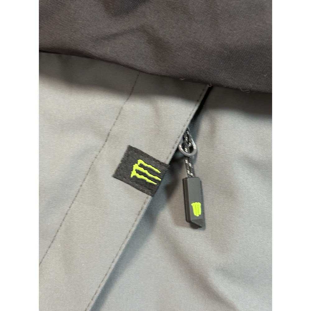 Monster Energy Jacket Mens L Black Gray Full Zip Hooded Lined Pockets Logo - Picture 7 of 16